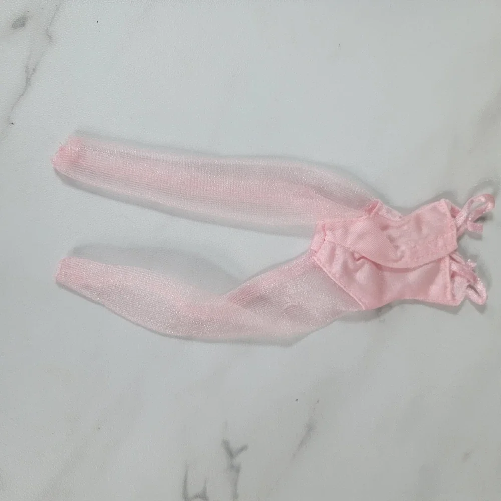 Vintage Barbie Skipper Sandy Pink Vinyl Panty‎ Pink Tier Tutu Ballet Dress